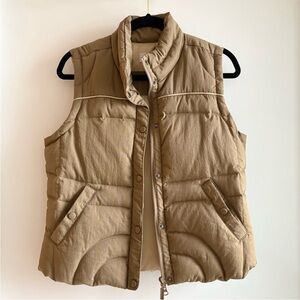 Jacob Quilted Down Puffer Vest in Tan